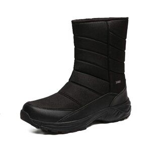 Men's Waterproof Black Winter Rain & Snow Boots